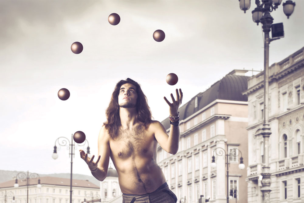 Various types of juggling balls you can buy